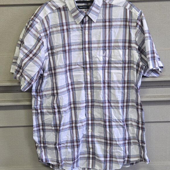 Nautica Men's Plaid Short Sleeve Button Down Shirt Size XLT - Picture 1 of 3